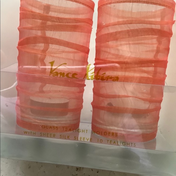 Glass Wrapped in Orange Red Silk Candle Votive - Picture 2 of 5